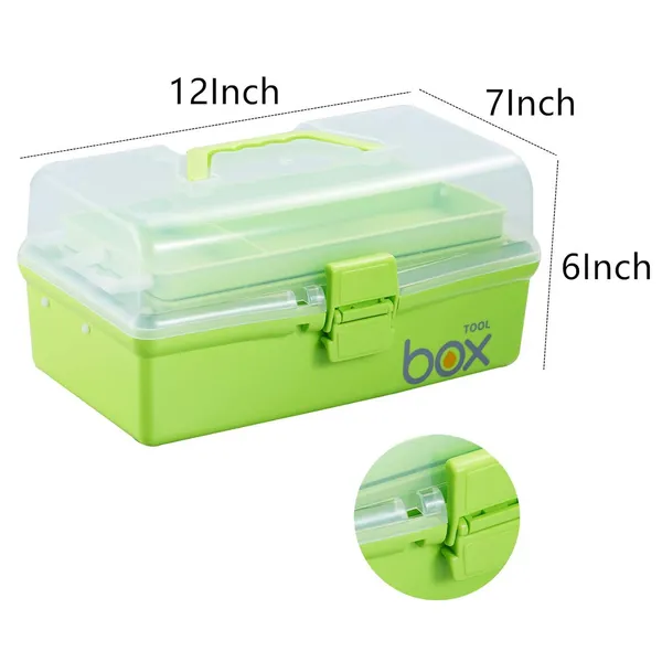 Horbac_12_Three_Layer_Clear_Plastic_Storage_Box_Tool_Box_Multipurpose_Organizer_And_Portable_Handled_Storage_Case_For_Art_Craft_And_Cosmetic_Multi_Color