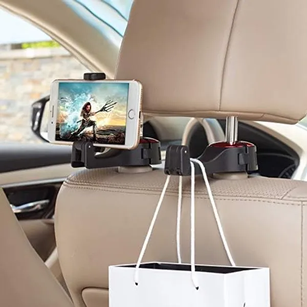 2pack_Car_Seat_Back_Hooks_Universal_Multifunctional_Car_Vehicle_Back_Seat_Headrest_Mobile_Phone_Holder_Hanger_Holder_Hook_For_Bag_Purse_Cloth_Grocery_Silver