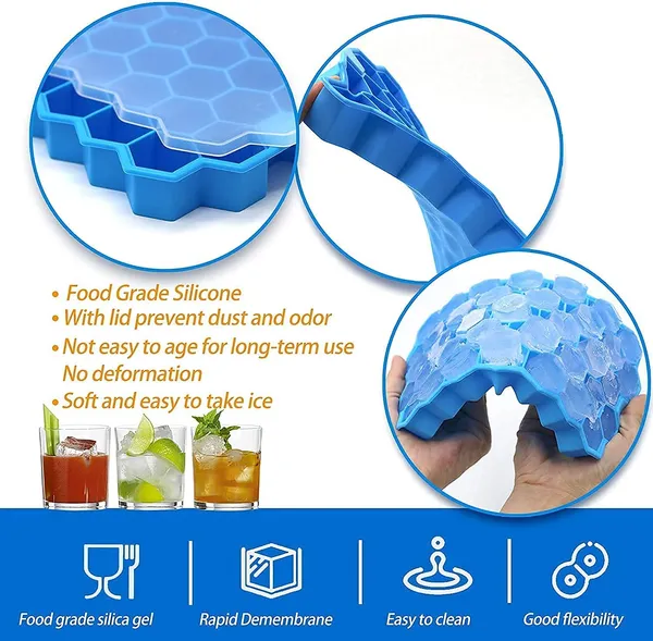 Fennec_Mart_Cube_Trays_Flexible_Silicone_37_Creative_Ice_Cubes_Maker_Mold_Stackable_Storage_Containers_Pack_Of_1