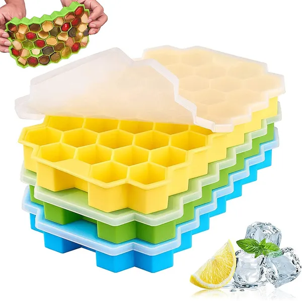 Fennec_Mart_Cube_Trays_Flexible_Silicone_37_Creative_Ice_Cubes_Maker_Mold_Stackable_Storage_Containers_Pack_Of_1