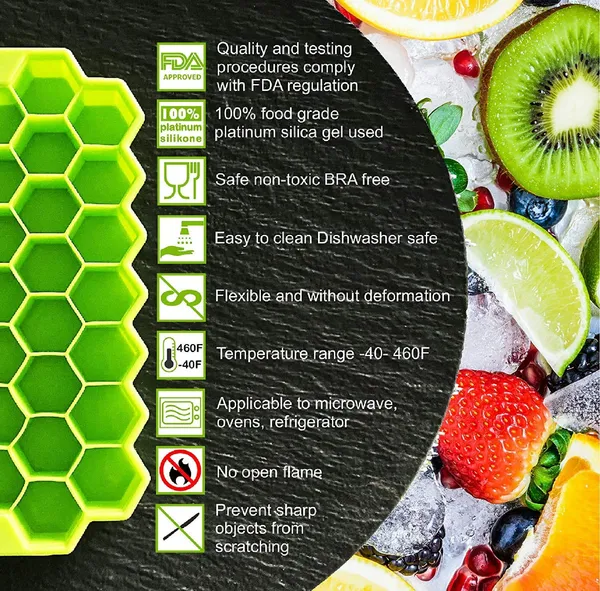 Fennec_Mart_Cube_Trays_Flexible_Silicone_37_Creative_Ice_Cubes_Maker_Mold_Stackable_Storage_Containers_Pack_Of_1