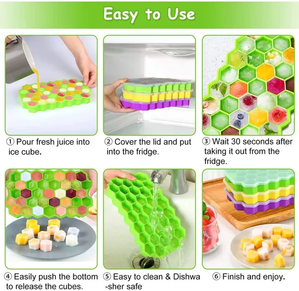 Fennec_Mart_Cube_Trays_Flexible_Silicone_37_Creative_Ice_Cubes_Maker_Mold_Stackable_Storage_Containers_Pack_Of_1