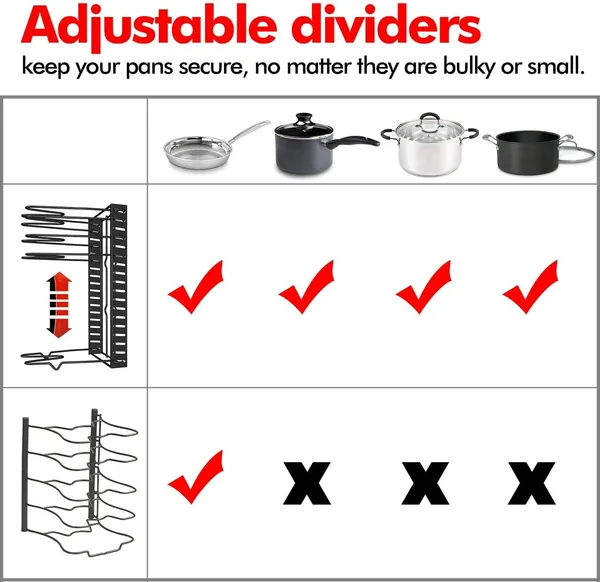 Height_Adjustable_Kitchen_Cookware_Organizer_Pan_Rack_Holder_Black_Ca_17
