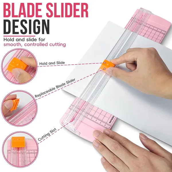 Rayson_Rc4000p_Us_12_Inch_Paper_Trimmer_A4_Size_Paper_Cutter_With_Automatic_Security_Safeguard_For_Coupon_Craft_Paper_And_Photos_Light_Pink