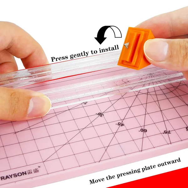 Rayson_Rc4000p_Us_12_Inch_Paper_Trimmer_A4_Size_Paper_Cutter_With_Automatic_Security_Safeguard_For_Coupon_Craft_Paper_And_Photos_Light_Pink