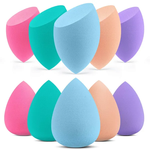 10_Pcs_Makeup_Sponge_Blender_Set_Beauty_Cosmetic_Foundation_Blending_Flawless_For_Liquid_Cream_And_Powder_Multi_Purpose_Cosmetic_Applicator_Puff_Multi_Colour