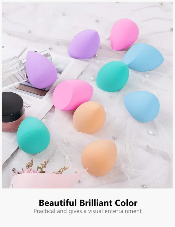 10_Pcs_Makeup_Sponge_Blender_Set_Beauty_Cosmetic_Foundation_Blending_Flawless_For_Liquid_Cream_And_Powder_Multi_Purpose_Cosmetic_Applicator_Puff_Multi_Colour