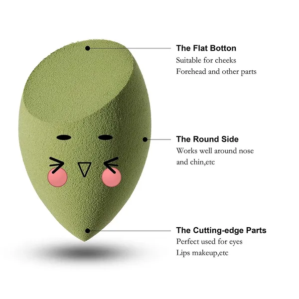 5_Pcs_Makeup_Sponges_Set_Blender_Beauty_Cosmetics_Tool_Facial_Powder_Puff_Foundation_Sponge_Professional_Make_Up_Applicator_Latex_Free_Suit_For_All_Skin_Type_Multi_Colour