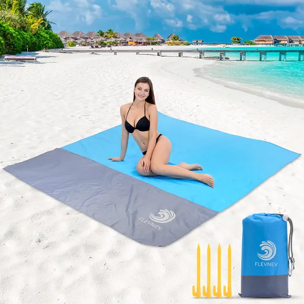 Sandproof_Waterproof_Beach_Blanket_Extra_Large_83_X79_Sand_Free_Mat_With_4_Stakes_For_Camping_And_Picnic