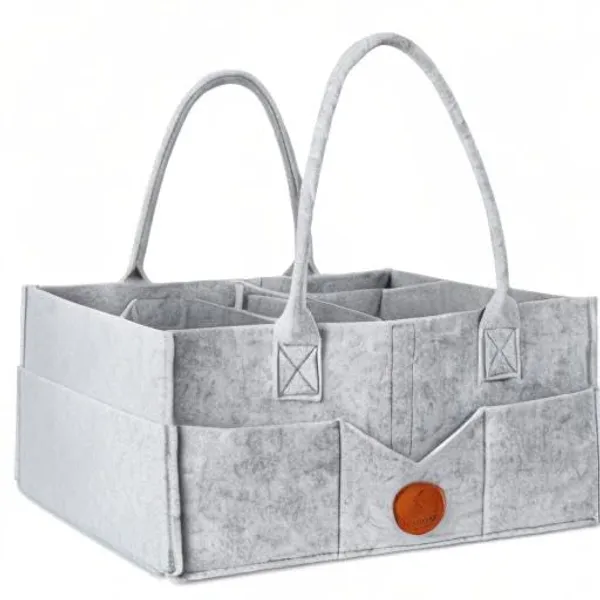 Diaper_Caddy_Organizer_Dipaer_Caddy_For_Baby_Nursery_Storage_Felt_Diaper_Organizer_For_Baby_Stuff_With_Handle_Portable_Baby_Basket_Boy_Girl_Changing_Table_Organizer_Suitable_For_Indoor_Outdoor