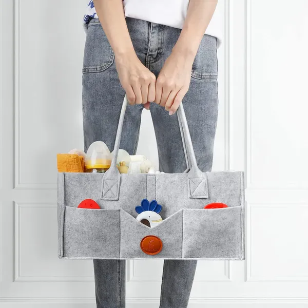 Diaper_Caddy_Organizer_Dipaer_Caddy_For_Baby_Nursery_Storage_Felt_Diaper_Organizer_For_Baby_Stuff_With_Handle_Portable_Baby_Basket_Boy_Girl_Changing_Table_Organizer_Suitable_For_Indoor_Outdoor