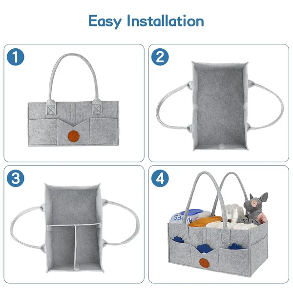 Diaper_Caddy_Organizer_Dipaer_Caddy_For_Baby_Nursery_Storage_Felt_Diaper_Organizer_For_Baby_Stuff_With_Handle_Portable_Baby_Basket_Boy_Girl_Changing_Table_Organizer_Suitable_For_Indoor_Outdoor