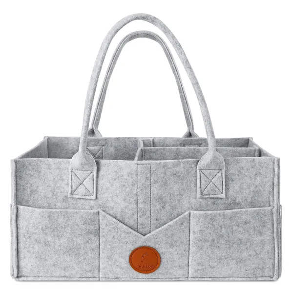 Diaper_Caddy_Organizer_Dipaer_Caddy_For_Baby_Nursery_Storage_Felt_Diaper_Organizer_For_Baby_Stuff_With_Handle_Portable_Baby_Basket_Boy_Girl_Changing_Table_Organizer_Suitable_For_Indoor_Outdoor