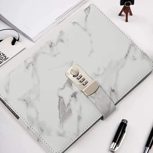 Lock_Journal_For_Women_Men_Kairuiying_Personal_Locking_Writing_Journal_Beautiful_Journal_For_Teenage_Girls_A5_Diary_For_Teen_Girls_Leather_Locking_Notebook_Gifts_For_Kids_Marble_Pattern_Gray