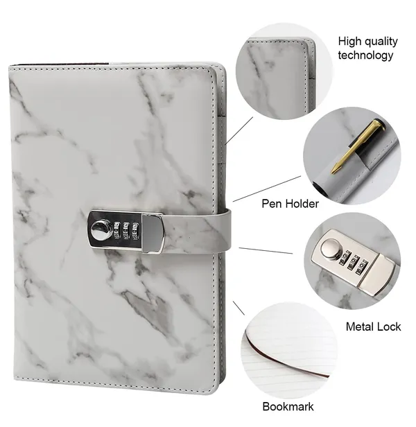 Lock_Journal_For_Women_Men_Kairuiying_Personal_Locking_Writing_Journal_Beautiful_Journal_For_Teenage_Girls_A5_Diary_For_Teen_Girls_Leather_Locking_Notebook_Gifts_For_Kids_Marble_Pattern_Gray