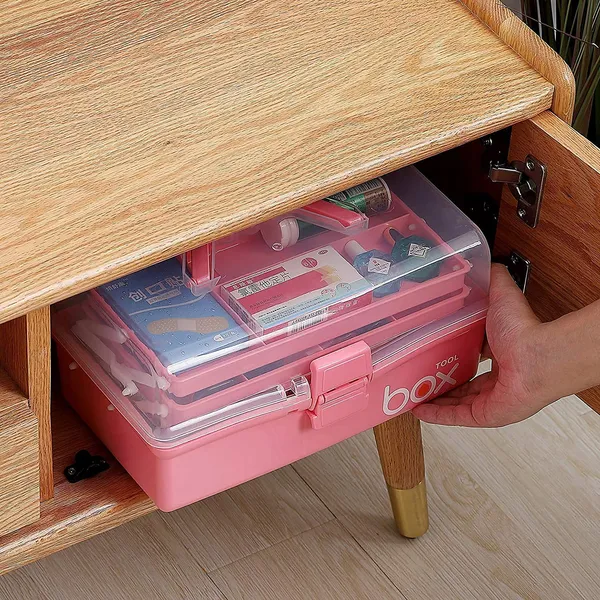 Multi_Purpose_3_Layer_Toolbox_With_Tray_12_9inch_Plastic_Portable_Tool_Case_Students_Drawing_Tool_Box_For_Tool_Art_Craft_Storage_Tool_Organizers_Folding_Storage_Box_Multi_Color