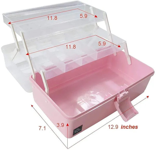 Multi_Purpose_3_Layer_Toolbox_With_Tray_12_9inch_Plastic_Portable_Tool_Case_Students_Drawing_Tool_Box_For_Tool_Art_Craft_Storage_Tool_Organizers_Folding_Storage_Box_Multi_Color