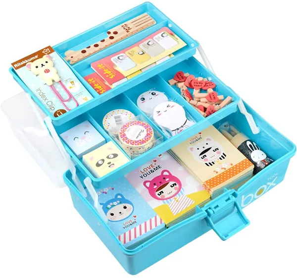 Multi_Purpose_3_Layer_Toolbox_With_Tray_12_9inch_Plastic_Portable_Tool_Case_Students_Drawing_Tool_Box_For_Tool_Art_Craft_Storage_Tool_Organizers_Folding_Storage_Box_Multi_Color