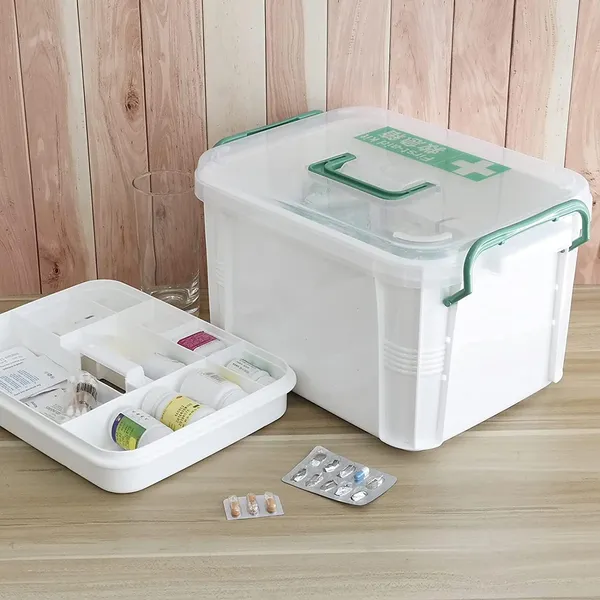 Plastic_First_Aid_Box_2_Layers_With_Compartments_Family_Medicine_Storage_Organizer_1_Pack_Multi_Color