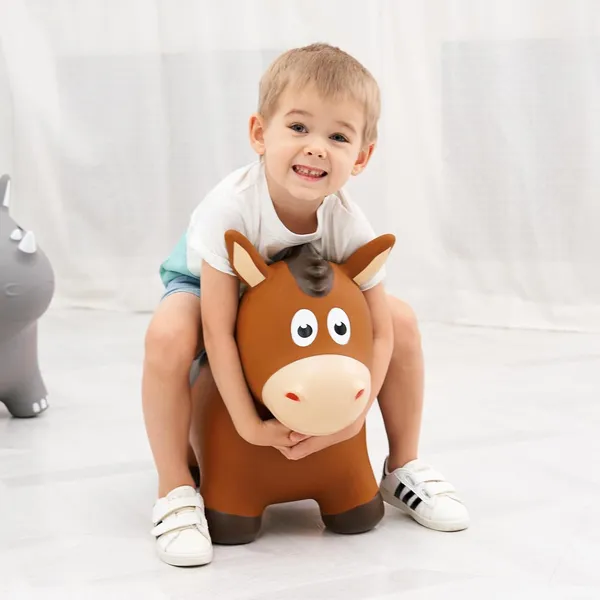 Zoojoy_Bouncy_Animals_Hopper_Inflatable_Bouncing_Horse_Hopper_Outdoor_Indoor_Jumping_Bounce_Hopping_Toys_For_Toddlers_Gift_For_18_Months_2_3_4_Year_Old_Kid_Toddler_Brown_Horse_Toys_For_Boys_And_Girls_Indoor_Outdoor_Bounce_Toys_For_2_Year_Old_Kids_Birthday_Gifts_For_2_3_4_5_6_Yrs_With_Pump
