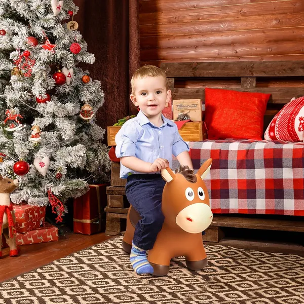 Zoojoy_Bouncy_Animals_Hopper_Inflatable_Bouncing_Horse_Hopper_Outdoor_Indoor_Jumping_Bounce_Hopping_Toys_For_Toddlers_Gift_For_18_Months_2_3_4_Year_Old_Kid_Toddler_Brown_Horse_Toys_For_Boys_And_Girls_Indoor_Outdoor_Bounce_Toys_For_2_Year_Old_Kids_Birthday_Gifts_For_2_3_4_5_6_Yrs_With_Pump