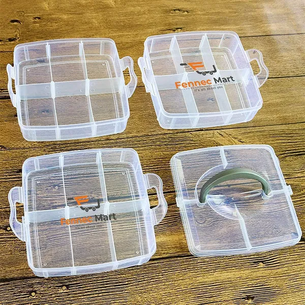 3_Layer_18_Grids_Transparent_Plastic_Organizer_Jewelry_Craft_Accessories_Storage_Box_Basket_Container_With_Collapsible_And_Removable_Dividers_Multi_Colour