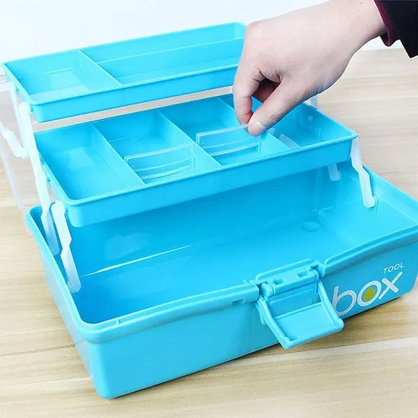 Multi_Purpose_3_Layer_Toolbox_With_Tray_13_2_Inch_Plastic_Portable_Tool_Case_Students_Drawing_Tool_Box_For_Art_Craft_Storage_Tool_Organizers_Folding_Storage_Multi_Color