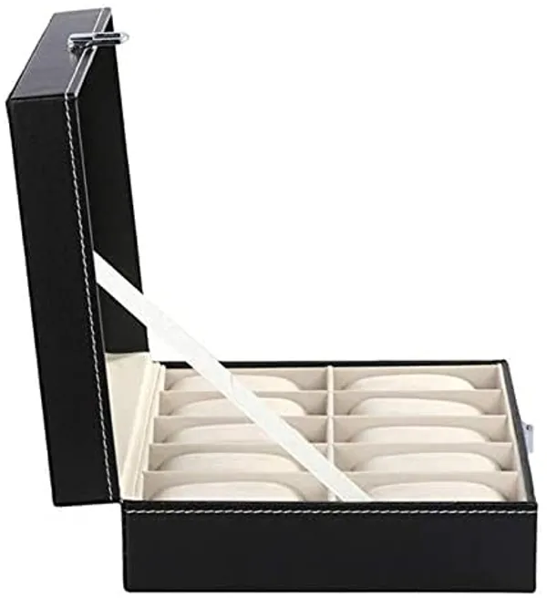 Watch_Storage_Box_Display_Case_Organizer_Of_Faux_Leather_Finish_With_Glass_Window_10_Slot_Watch_Box