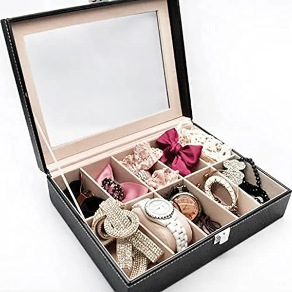 Watch_Storage_Box_Display_Case_Organizer_Of_Faux_Leather_Finish_With_Glass_Window_10_Slot_Watch_Box