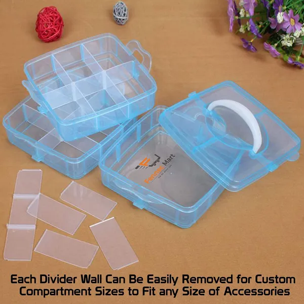 Square_Foldable_Plastic_Organizer_Basket_Blue_18_Grids