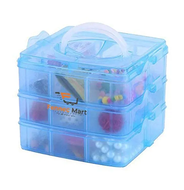 Square_Foldable_Plastic_Organizer_Basket_Blue_18_Grids