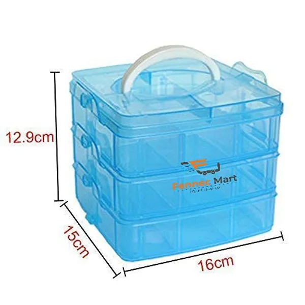 Square_Foldable_Plastic_Organizer_Basket_Blue_18_Grids