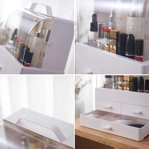 Makeup_Organizer_Box_Cosmetic_Storage_Modern_Cosmetic_Storage_Holder_Portable_Handle_Fully_Open_Waterproof_Lid_Dustproof_Drawers_Great_For_Bathroom_Dresser_Countertop