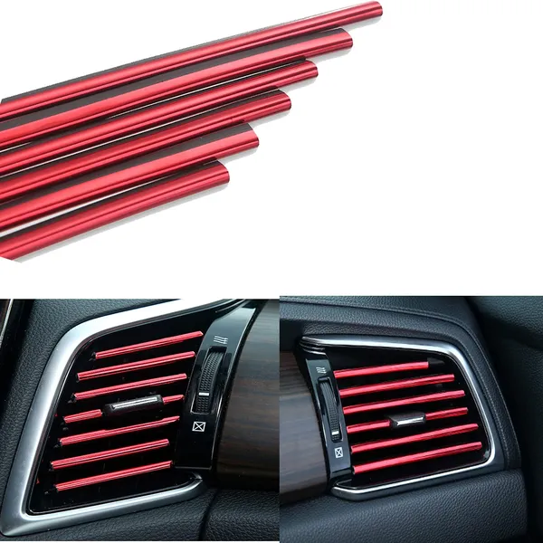20pcs_Car_Interior_Moulding_Trim_Car_Air_Conditioner_Vent_Outlet_Trim_Pvc_Car_Interior_Trim_Vent_Outlet_Trim_Decoration_Strip_For_All_Straight_Air_Vent_Outlet_Red