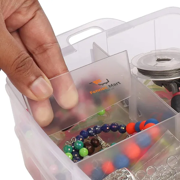 3_Layer_30_Grid_Transparent_Plastic_Organizer_Jewellery_Craft_Accessories_Storage_Box_Basket_Container_With_Collapsible_And_Removable_Dividers