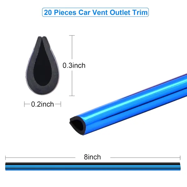 20_Pcs_Car_Air_Conditioner_Outlet_Decorative_U_Shape_Moulding_Trim_Strips_Plating_Air_Outlet_Trim_Strip_Interior_Air_Vent_Grille_Switch_Rim_Trim_Outlet_Decor_Strip_Diy_Blue