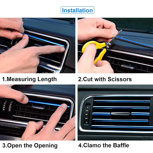 20_Pcs_Car_Air_Conditioner_Outlet_Decorative_U_Shape_Moulding_Trim_Strips_Plating_Air_Outlet_Trim_Strip_Interior_Air_Vent_Grille_Switch_Rim_Trim_Outlet_Decor_Strip_Diy_Blue