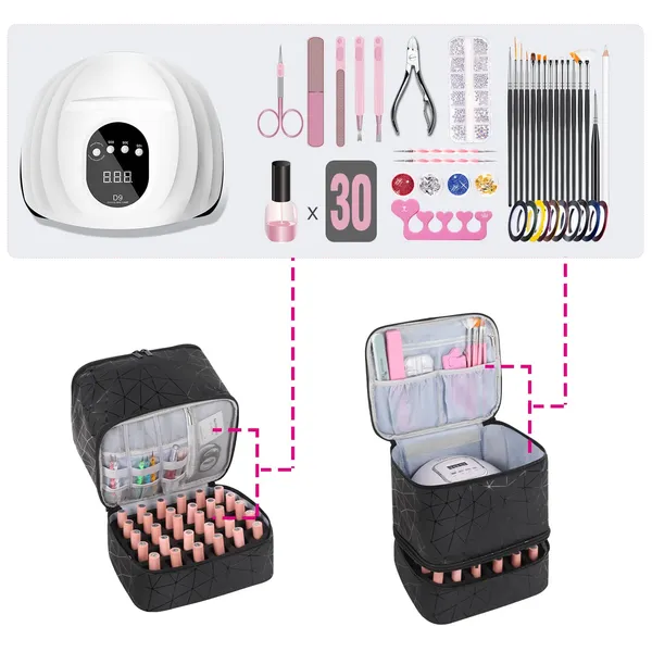 Nail_Polish_Organizer_Bag_Holds_30_Bottles_Nail_Polish_Nail_Lamp_Gel_Nail_Polish_Organizers_And_Storage_For_Nail_Tech_Nail_Kit_Supplies_Organizer_Case_Pu_Black_30_Count_Pack_Of_1_Nail