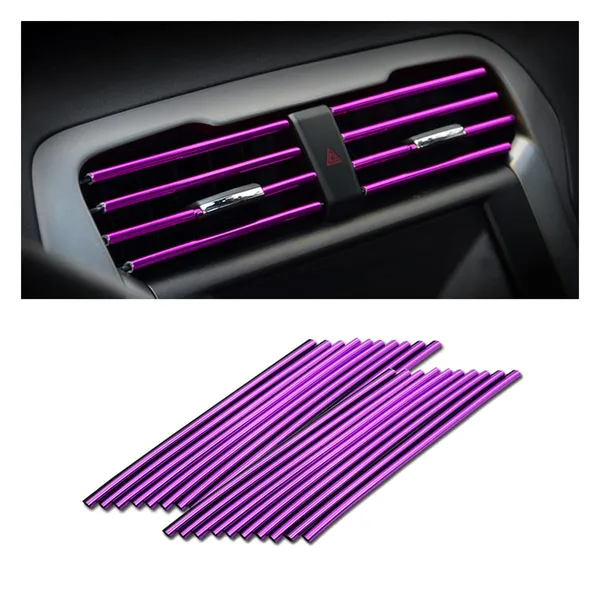 8sanlione_Car_Air_Conditioner_Decoration_Strip_For_Vent_Outlet_20_Pieces_Universal_Waterproof_Bendable_Polyvinyl_Chloride_Trim_Decoration_Suitable_For_Most_Car_Interior_Accessories_Purple