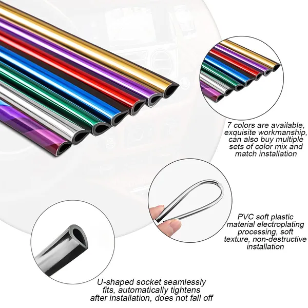 8sanlione_20_Pieces_Car_Air_Conditioner_Decoration_Strip_For_Vent_Outlet_Universal_Waterproof_Bendable_Air_Vent_Outlet_Trim_Decoration_Car_Interior_Accessories_Gold_Polyvinyl_Chloride