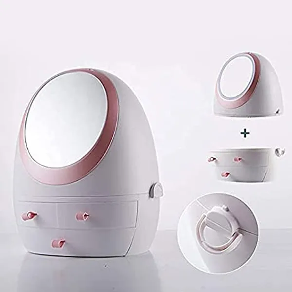 Pink_Makeup_Organizer_Modern_Jewelry_And_Storage_Boxes_With_Rotatable_Mirror_Makeup_Mirror_Desktop_Finishing_Box_Bathroom_And_Vanity_Dresser_And_Countertop_3_Drawers_Multi_Colour