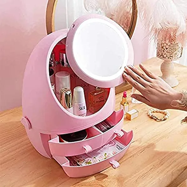 Pink_Makeup_Organizer_Modern_Jewelry_And_Storage_Boxes_With_Rotatable_Mirror_Makeup_Mirror_Desktop_Finishing_Box_Bathroom_And_Vanity_Dresser_And_Countertop_3_Drawers_Multi_Colour