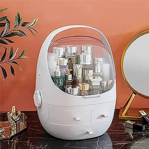 Makeup_Organizer_Modern_Jewelry_And_Cosmetic_Storage_Display_Boxes_With_Rotate_Mirror_Skin_Care_Products_Organizer_Dresser_Vanity_And_Counter_Top_3_Drawers_Multi_Colour