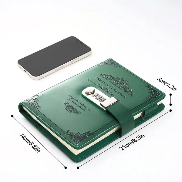 Xiyunte_Diaries_With_Lock_A5_Adult_Diary_With_Lock_Vintage_Pu_Leather_Journal_Notebook_With_Pen_Personal_Diary_With_Pen_Holde_200_Pages_100gsm_Premium_Thick_Paper_Gift_Box_Green