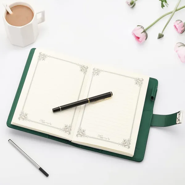Xiyunte_Diaries_With_Lock_A5_Adult_Diary_With_Lock_Vintage_Pu_Leather_Journal_Notebook_With_Pen_Personal_Diary_With_Pen_Holde_200_Pages_100gsm_Premium_Thick_Paper_Gift_Box_Green