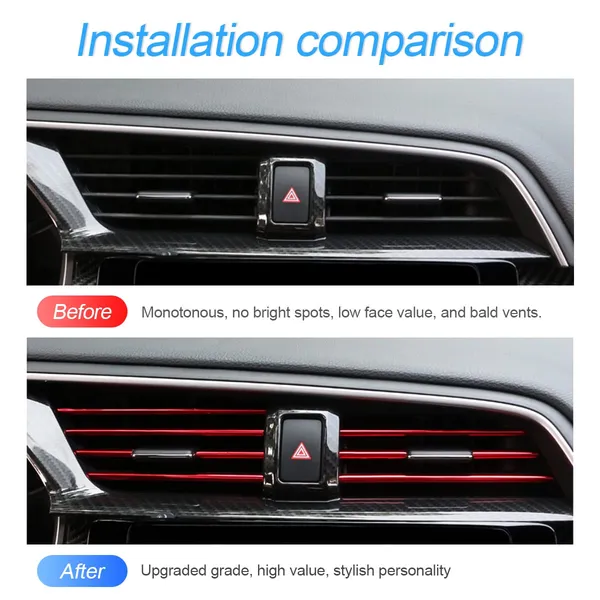 20_Pcs_Car_Air_Conditioner_Outlet_Decoration_Strip_Waterproof_Bendable_Accessories_Protection_For_Car_Air_Vent_Compatible_With_Most_Air_Vent_Type_Car_Interior_Accessories_For_Men_Women_Red