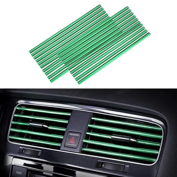 20_Pcs_Car_Air_Conditioner_Outlet_Decoration_Strip_Waterproof_Bendable_Accessories_Protection_For_Car_Air_Vent_Compatible_With_Most_Air_Vent_Type_Car_Interior_Accessories_For_Men_Women_Green