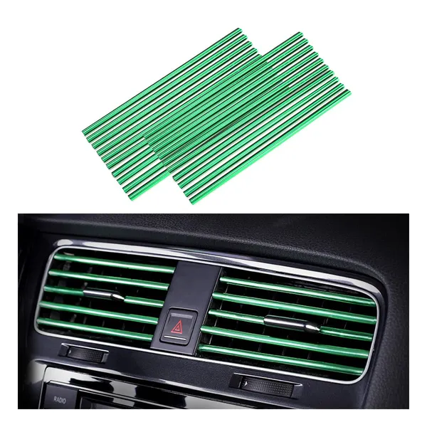 20_Pcs_Car_Air_Conditioner_Outlet_Decoration_Strip_Waterproof_Bendable_Accessories_Protection_For_Car_Air_Vent_Compatible_With_Most_Air_Vent_Type_Car_Interior_Accessories_For_Men_Women_Green