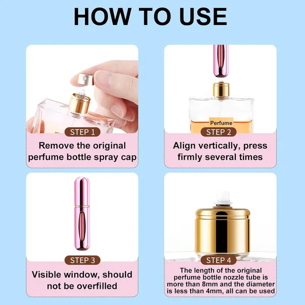 Yamadura_Portable_Mini_Perfume_Atomizer_Refillable_Spray_Bottle_Scent_Pump_Case_5ml_5_Pack_Pink_Gold_Black_Silver_Blue
