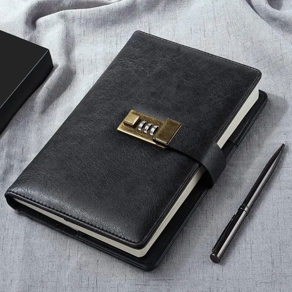 Wemate_Diary_With_Lock_A5_Pu_Leather_Journal_With_Combination_Lock_Vintage_Lock_Journal_Password_Protected_Notebook_With_Pen_Gift_Box_Lock_Diary_Planner_Organizer_For_Women_Men_8_6x5_8in_Black_240_Pages